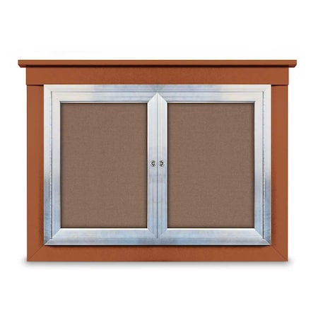 United Visual Products 18"x24" 1-Door Enclosed Letterboard, White Vinyl/Cherry UV2620O-CHERRY-WHITE